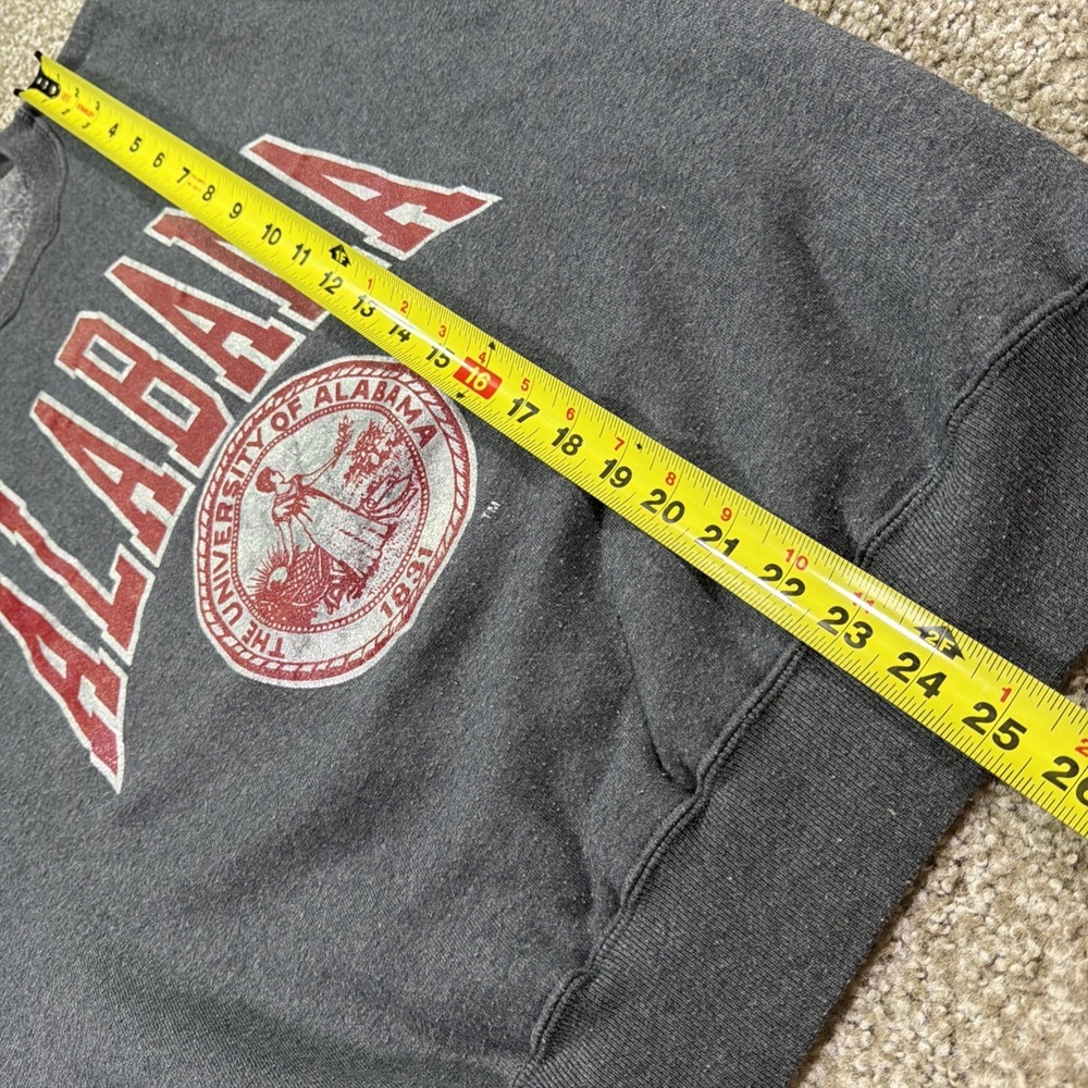 Alabama Crimson Tide Sweatshirt Vintage 80s Large Jerzees Gray Essential Retro - Picture 6 of 6